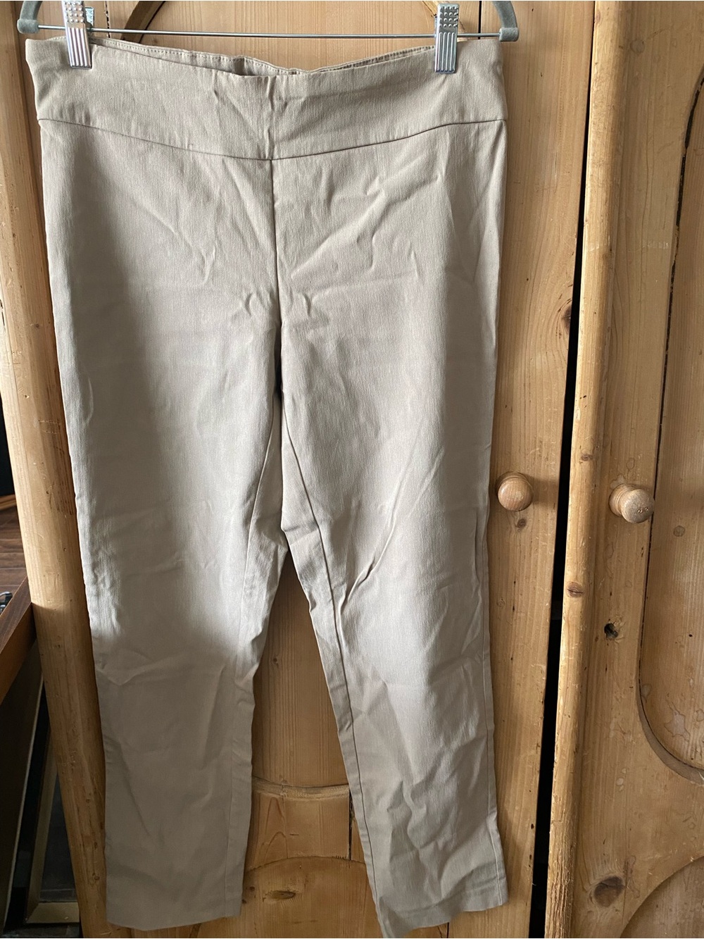 Slim Stretch Pants in Light Beige